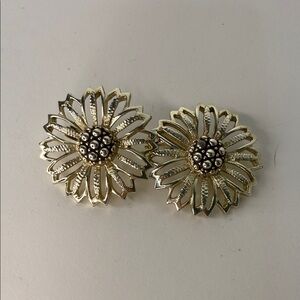 Sarah Coventry Clip On Floral Earrings